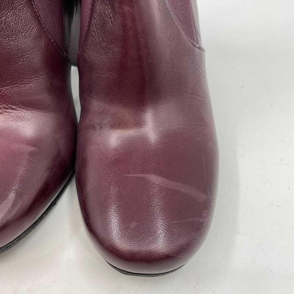 Prada Wine Red Leather Heeled Ankle Boots | Size 38.5 EU - Picture 8 of 12